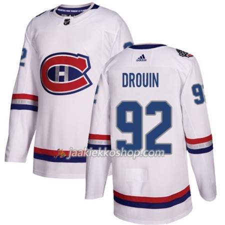 Miehille NHL Montreal Canadiens Pelipaita Jonathan Drouin 92 Adidas 2017-2018 Valkoinen 100 Classic Authentic